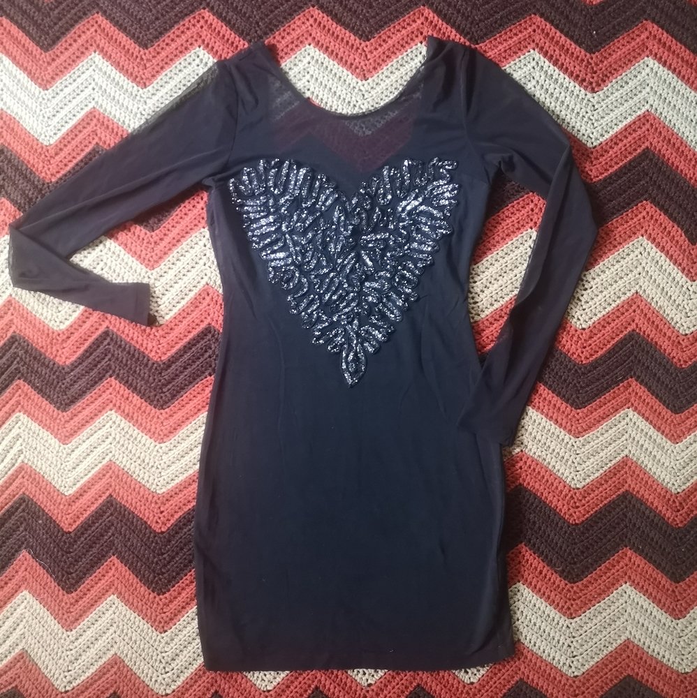 Motel Rocks Glitter Heart Dress